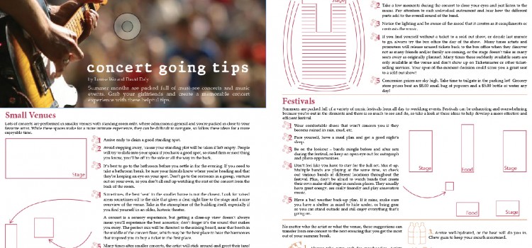 Concert Going Tips magazine spread Concert Going Tips magazine spread