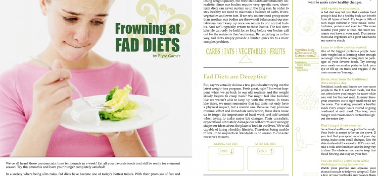 Frowning at Fad Diets magazine spread Frowning at Fad Diets magazine spread