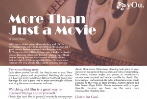 More Than Just a Movie magazine page — Created for niNe. magazine
