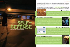 Self-Defense magazine pages — Created for The Well-Being magazine