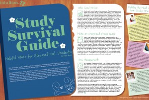 Study Survival Guide magazine spread — Created for niNe. magazine